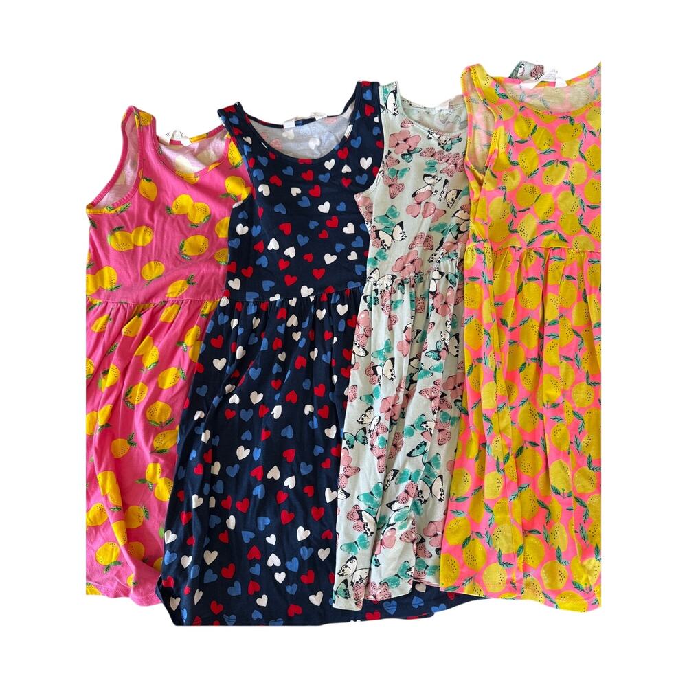 H&M pink leomn blue heart teal butterfly Dress bundle size 8-10